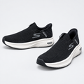 Black knit slip-on sneakers, pair views