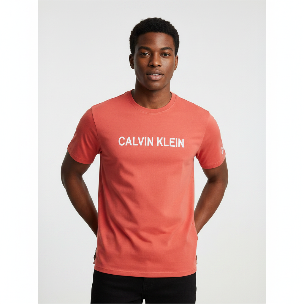 Coral Logo Print Tee - Model Front View