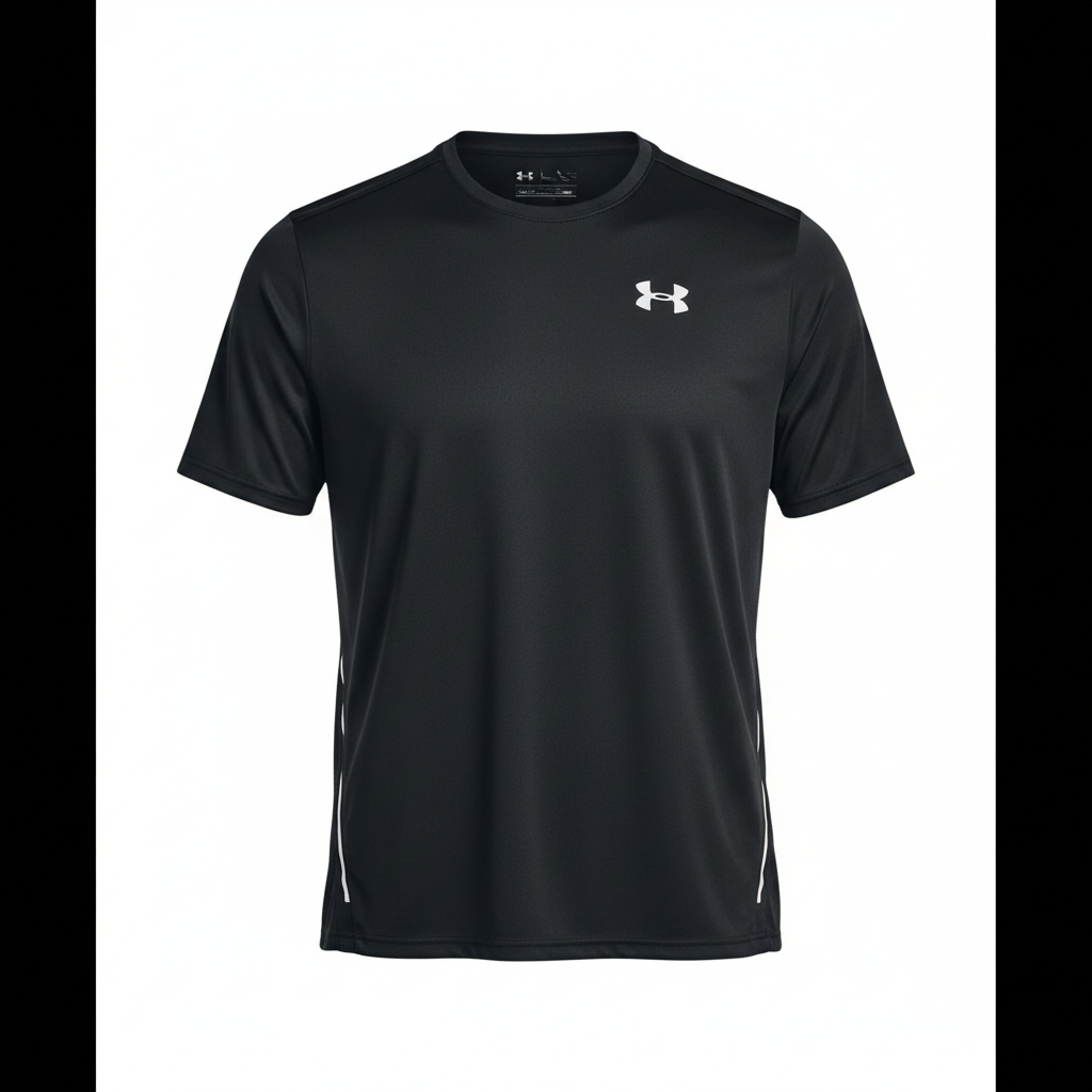White stripe black premium sport jersey ghost mannequin view