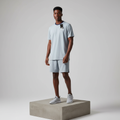 Ice Blue Navy Trim Athletic T-Shirt - Model Shot