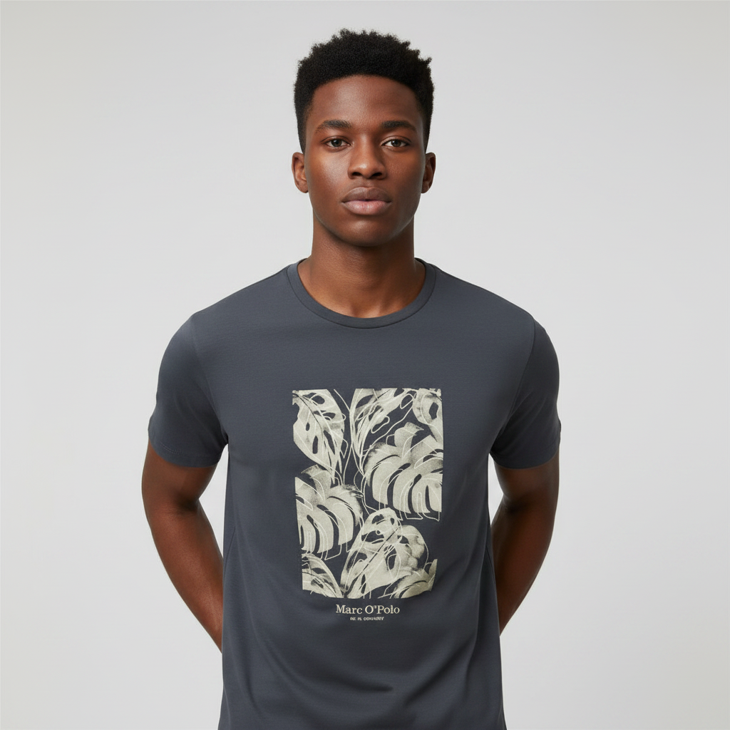 Front model view – Botanical Leaf Graphic Tee