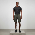 Dark Olive Woven Training Shorts - Model Shot