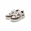 Women's white and brown chunky cartoon sneakers ghost mannequin view