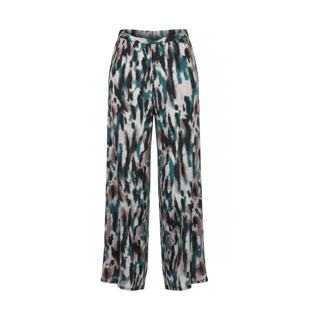 Ghost mannequin — Women's Multicolour Abstract Camo Wide-Leg Trousers