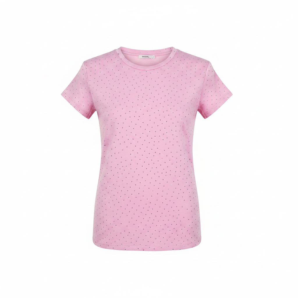 Pink Sparkle Glitter Dot Tee - Ghost Mannequin Front