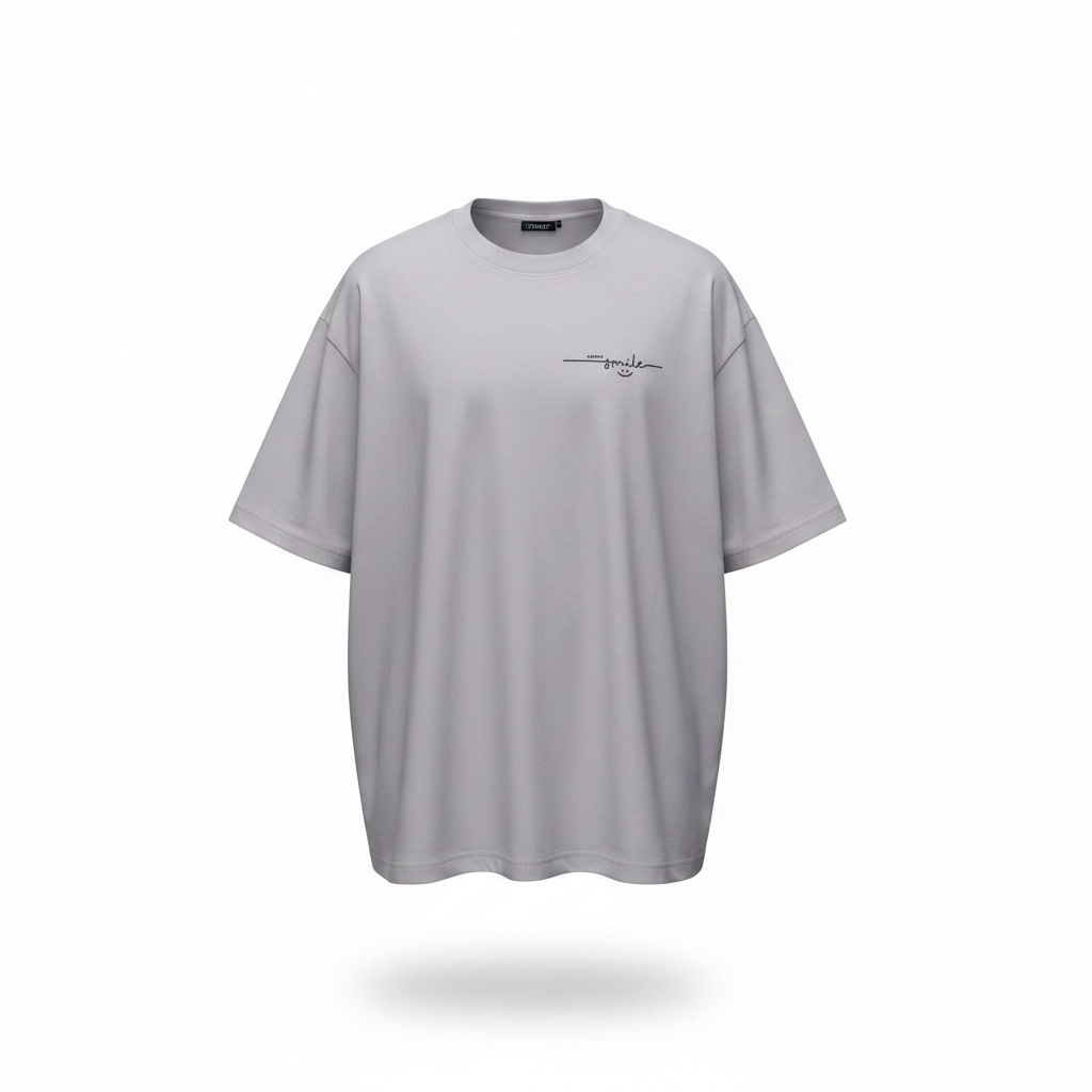 Ghost mannequin – John Store Happy Smile Grey Oversized Unisex T-Shirt