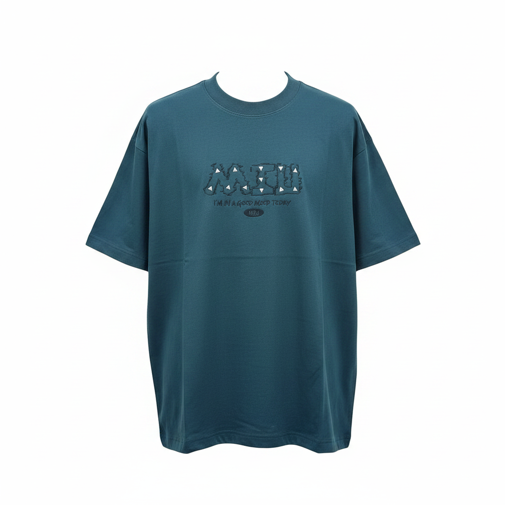 Teal NAFU Graphic Oversized Tee - Ghost Mannequin Front