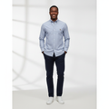 Nigerian adult male model wearing Light Blue Oxford Long Sleeve Shirt – Front View