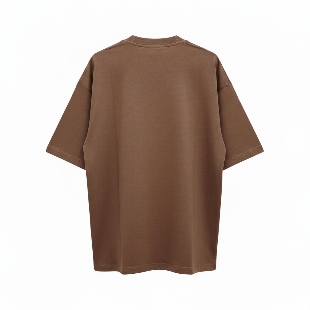 Brown NAFU Graphic Oversized Tee - Ghost Mannequin Back