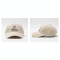 Cream off-white Pisces zodiac embroidered dad cap – ghost mannequin front and side view