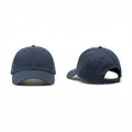 Plain navy slate blue cotton baseball cap ghost mannequin front and side view