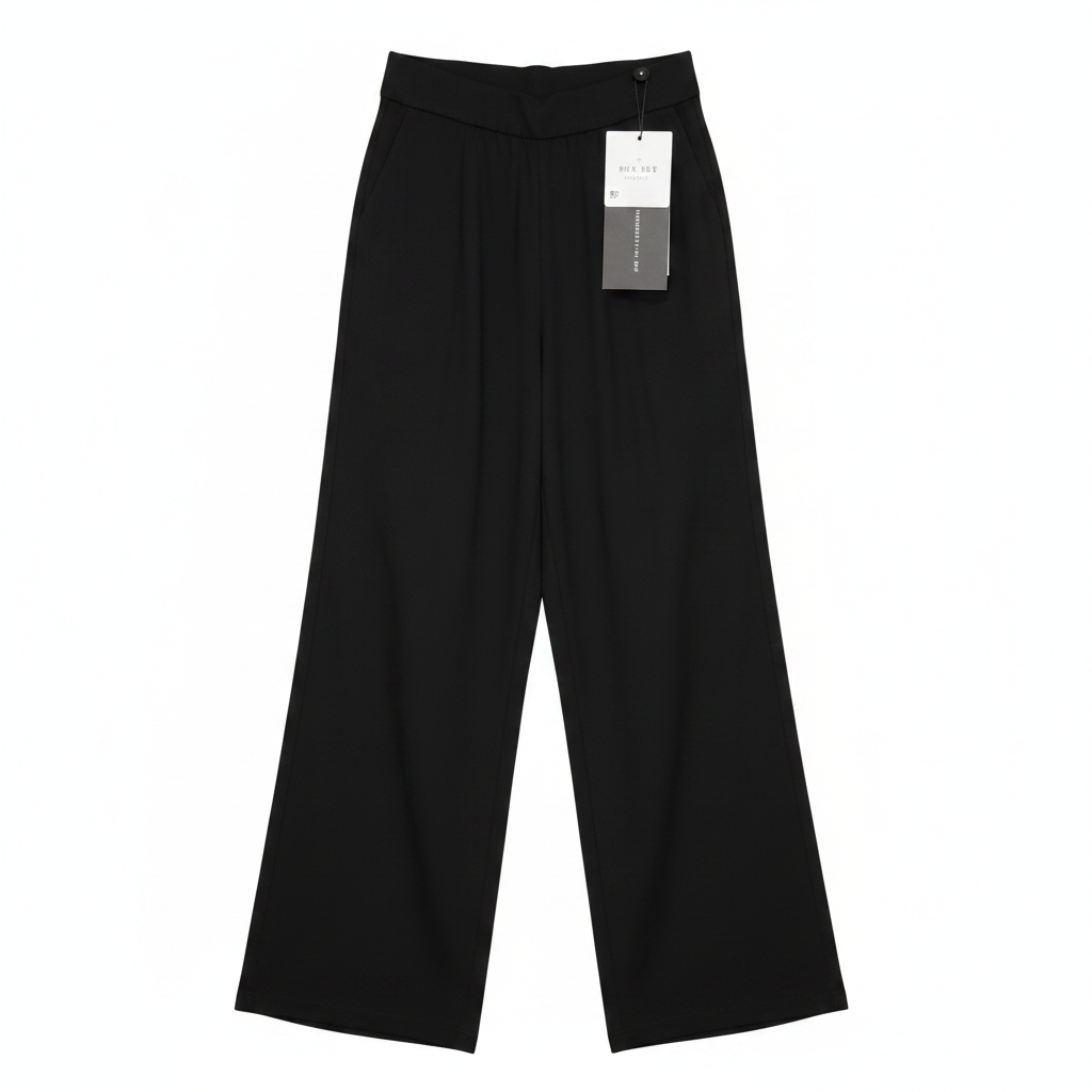 Ghost mannequin — Women's Black Wide-Leg Trousers