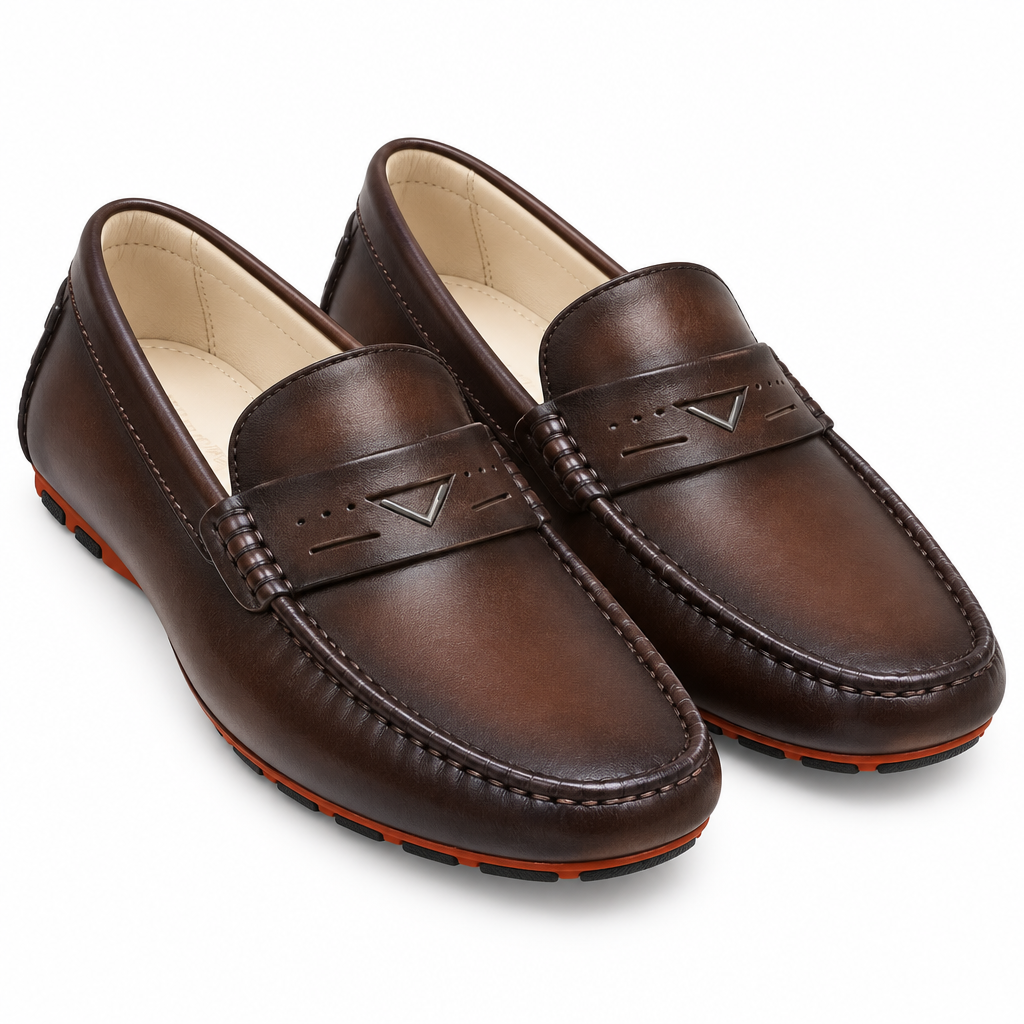 Espresso Brown Leather Penny Loafer – Catalog Shot
