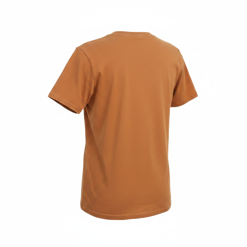 Women's orange rust Snoopy graphic tee - ghost mannequin back view