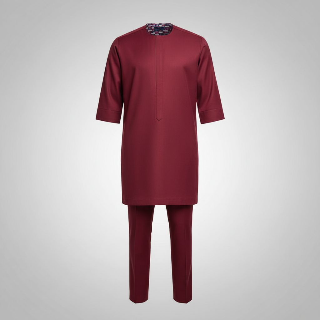 Ghost mannequin burgundy 3/4 sleeve senator set
