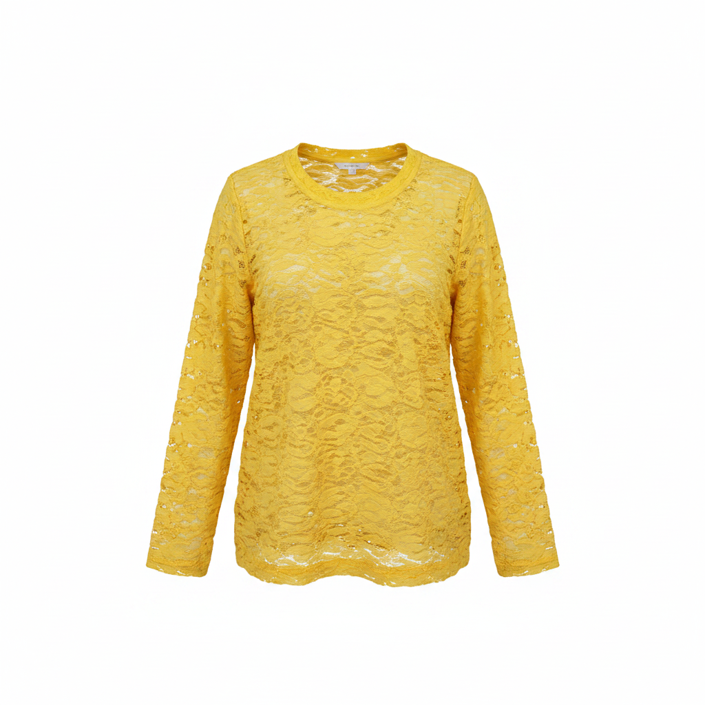 Women's Yellow Lace Crochet Top — Ghost Mannequin