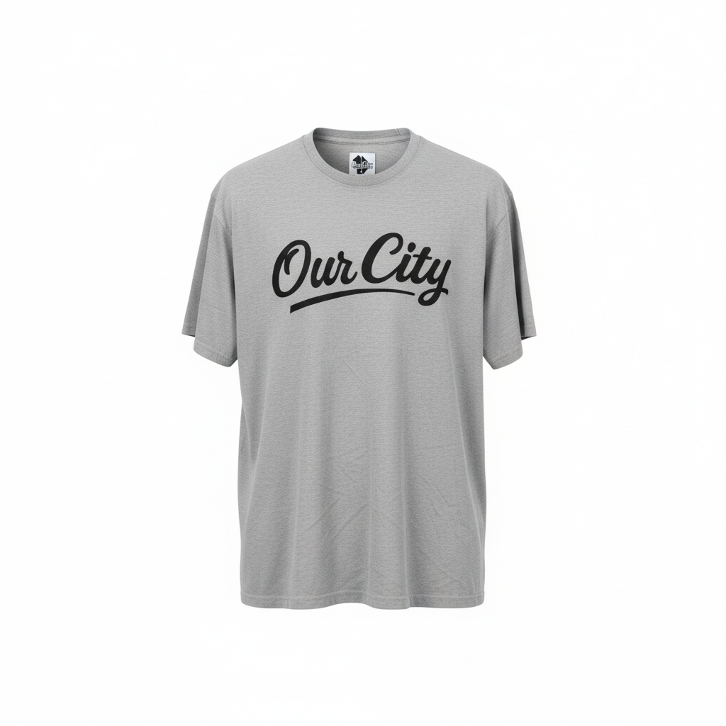 Our City Script Grey Cotton Tee – Ghost Mannequin