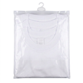 White cotton T-shirt three-pack in clear packaging without text or printed graphics