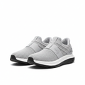 Men's light grey knit mesh laceless slip-on running sneakers pair product shot