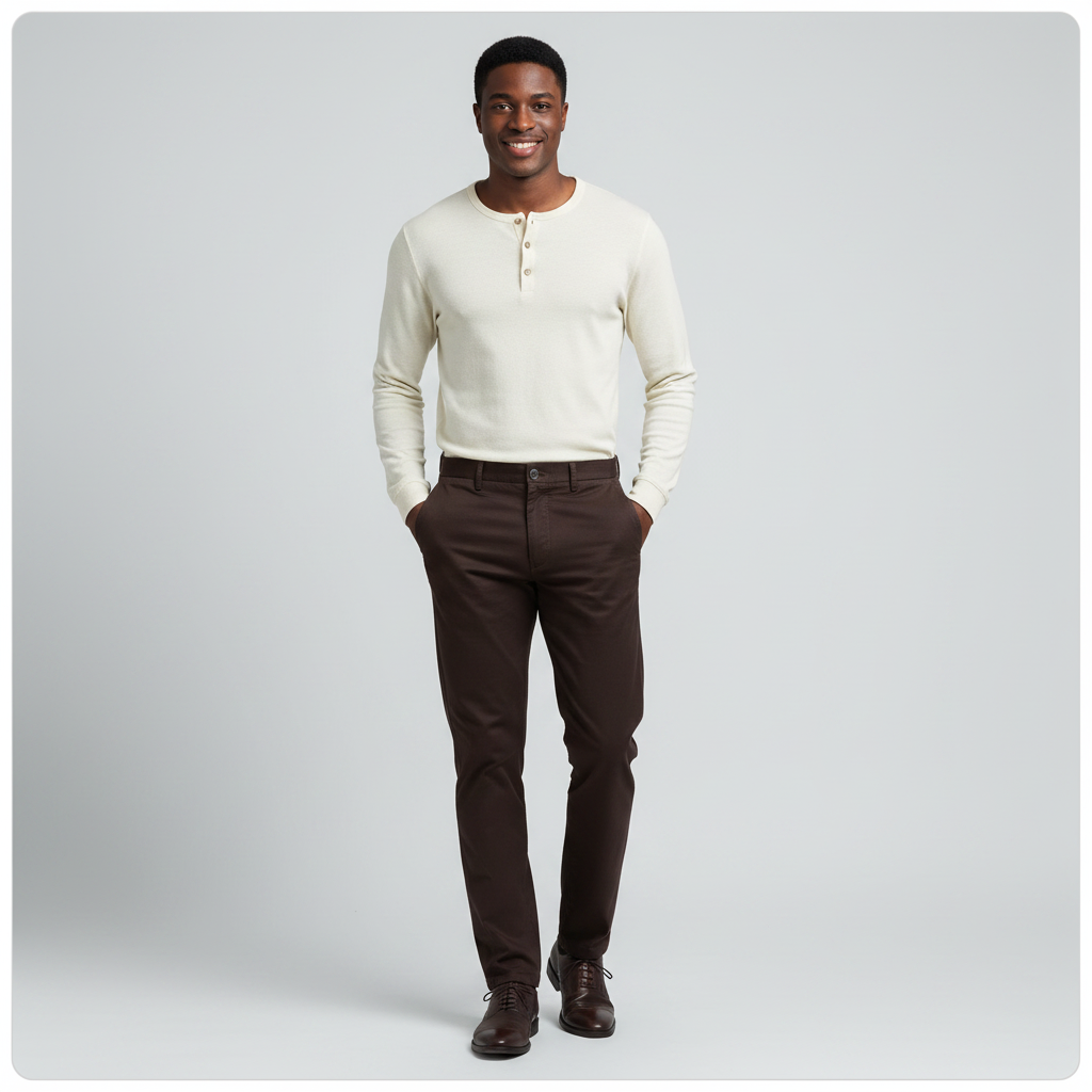 Dockers Chino Trousers Dark Brown - Model Front