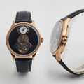 Men's Black Dial Rose Gold Tourbillon Automatic Watch – Front and Side Ghost Mannequin View