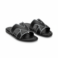 Black V-Logo Cross-Strap Palm Slide - Ghost Mannequin