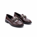 Layinka Store Burgundy Patent Chain-Vamp Loafers – Catalog Shot