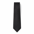 Men's black tonal floral paisley jacquard woven necktie flat lay product shot