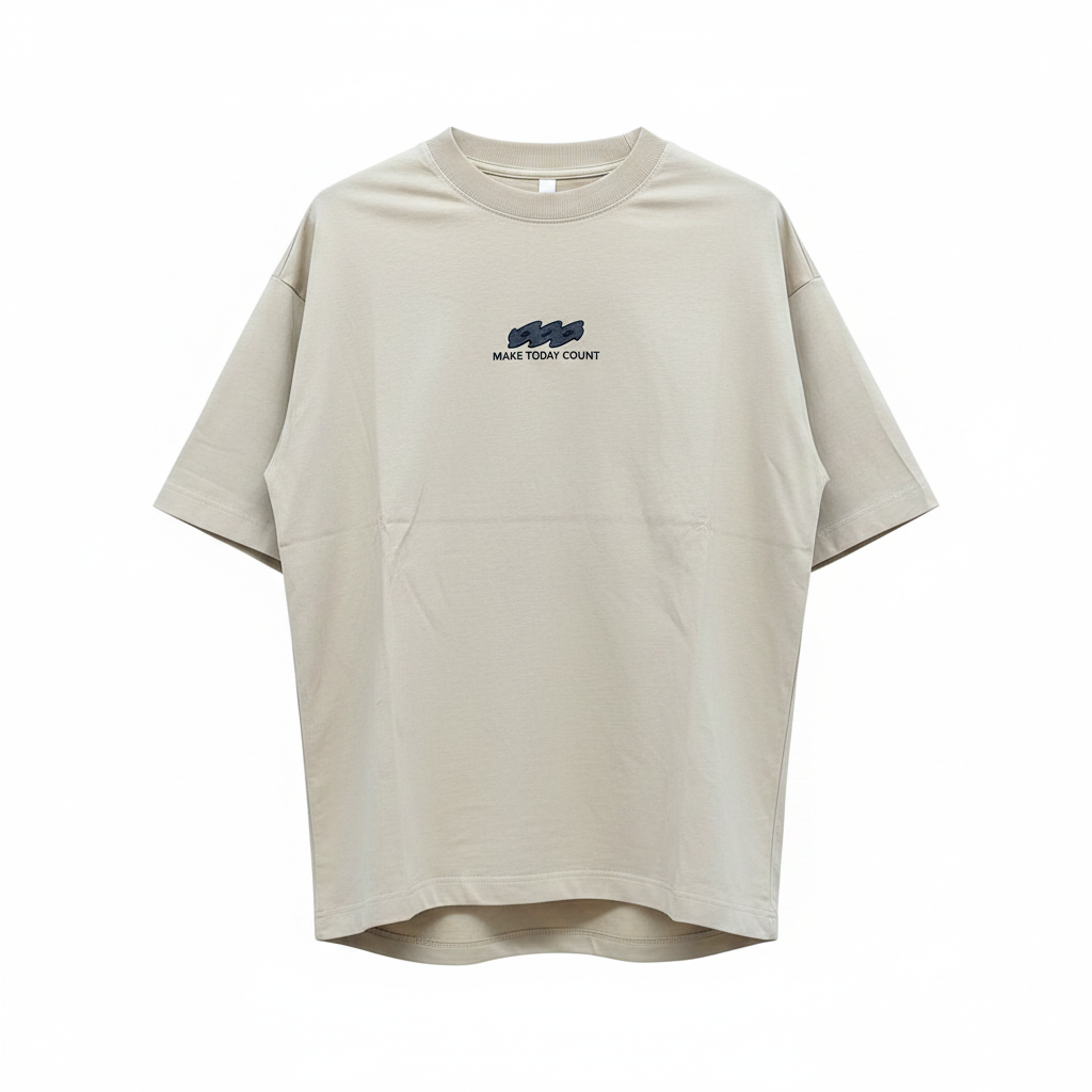 Sand Make Today Count Oversized Tee - Ghost Mannequin Front