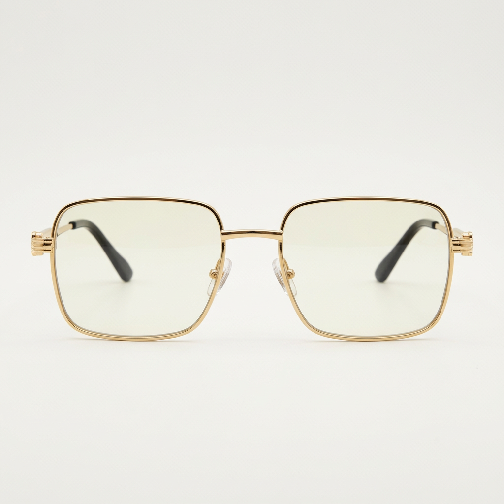 Light tint gold-tone square eyewear catalog preview