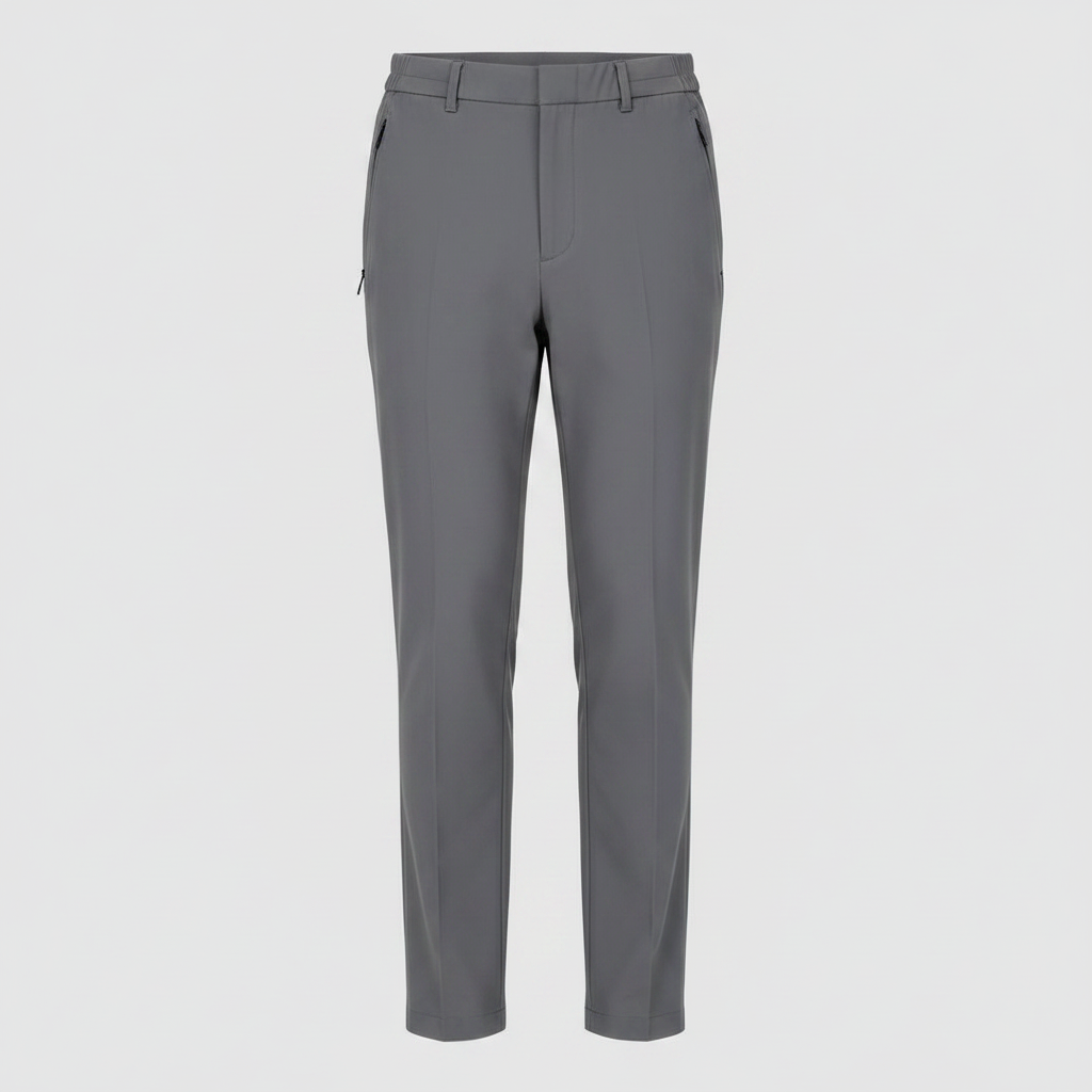 Chukmore Ash Grey Tailored Straight-Leg Trousers - Ghost Mannequin