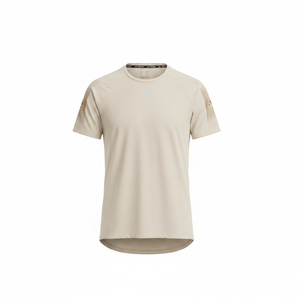 Cream Mesh Panel Athletic T-Shirt - Ghost Mannequin