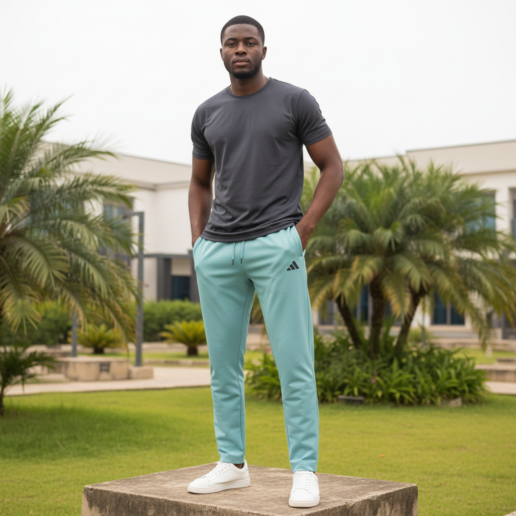 Men's Mint Aqua Athletic Track Trousers – Nigerian Male Model