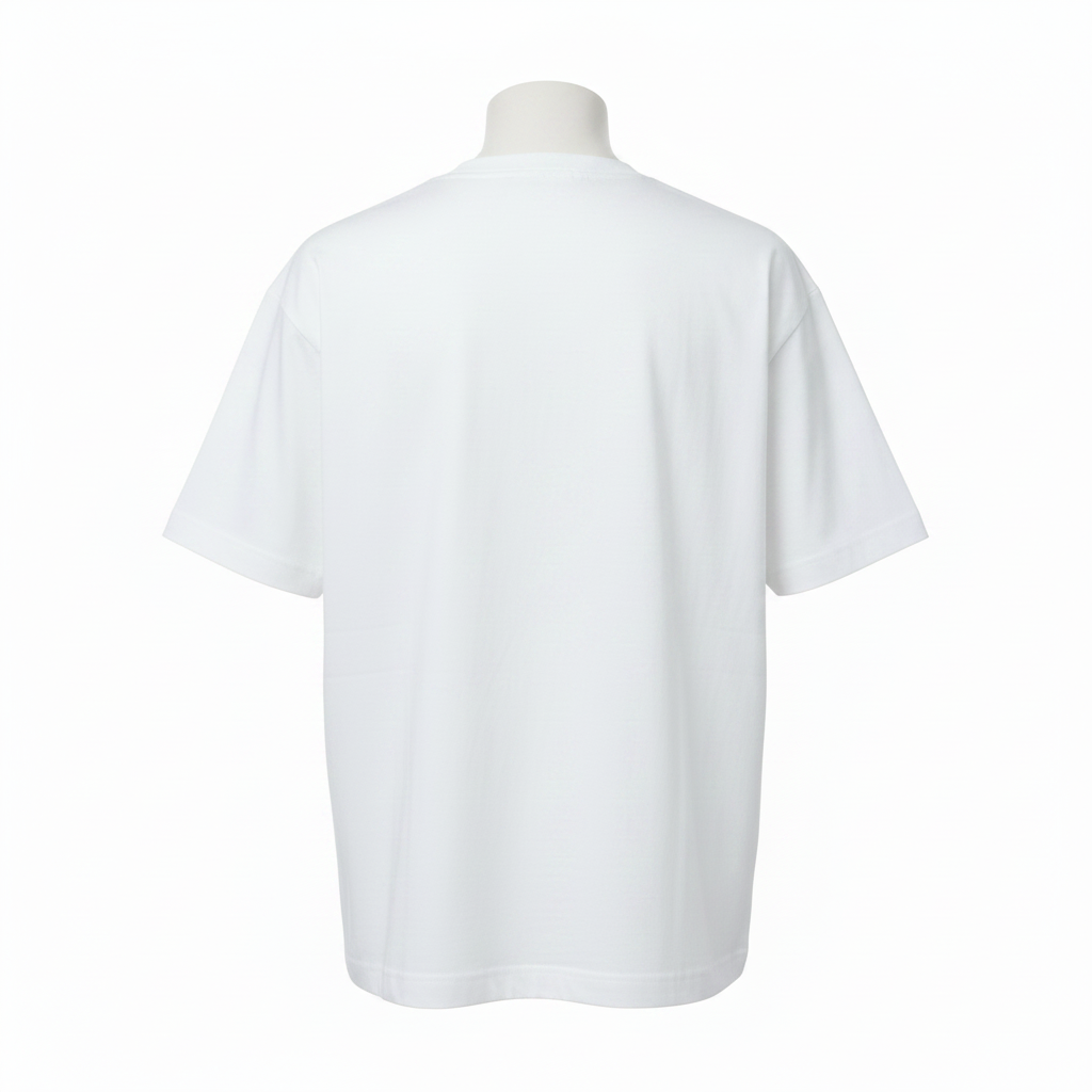 White Fable Rock and Roll Oversized Tee - Ghost Mannequin Back