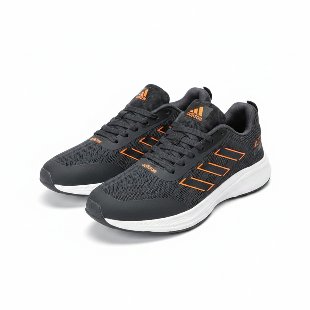 Adidas Charcoal Orange Running Sneaker - Ghost Mannequin