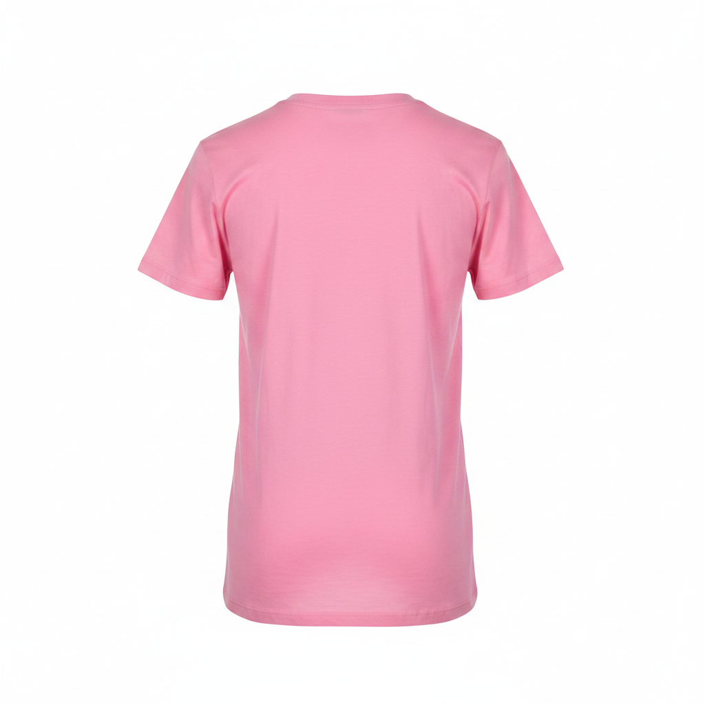Pink graphic top ghost mannequin back view plain