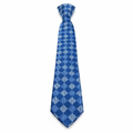 Men's royal blue diamond geometric necktie flat lay ghost mannequin view