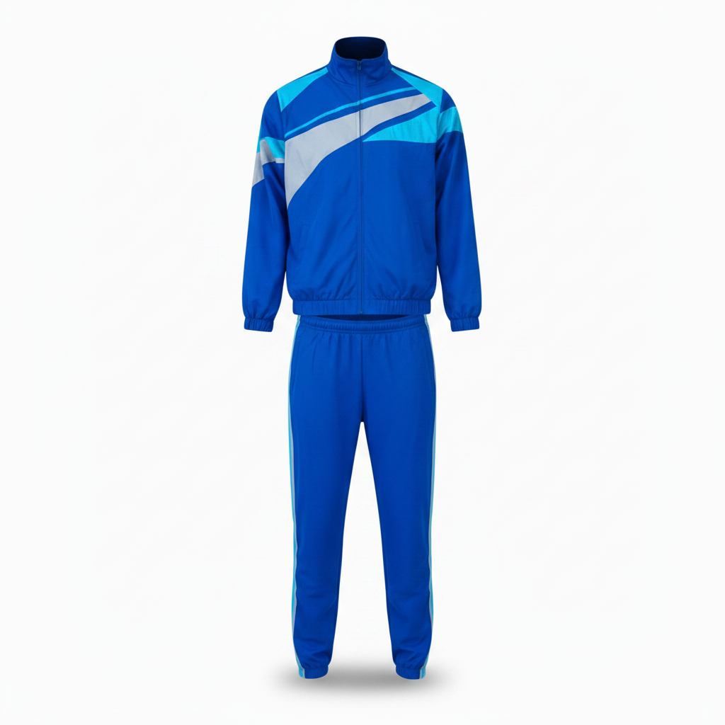 Royal blue chevron tracksuit set front view