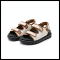 Women's cream and tan sport dad sandals ghost mannequin view