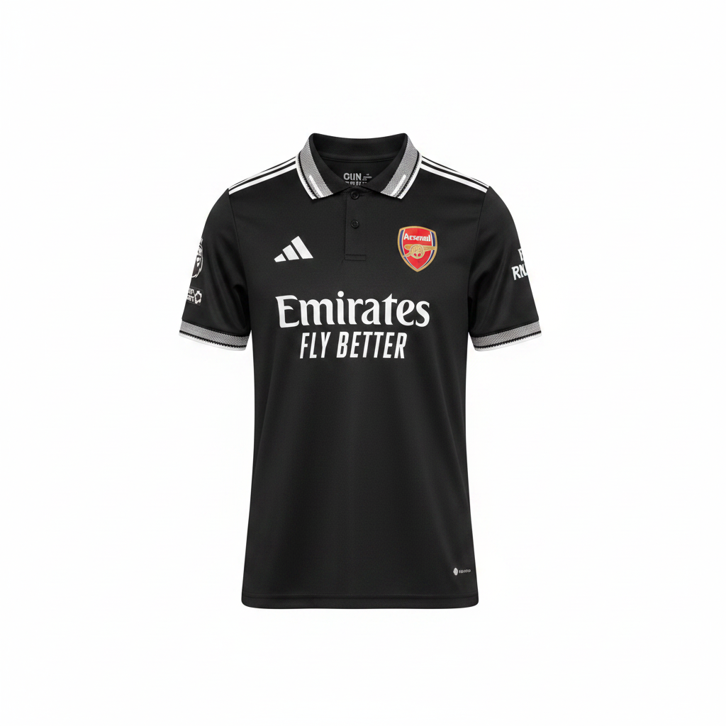 Arsenal x Adidas Away Football Jersey Black – Catalog Shot