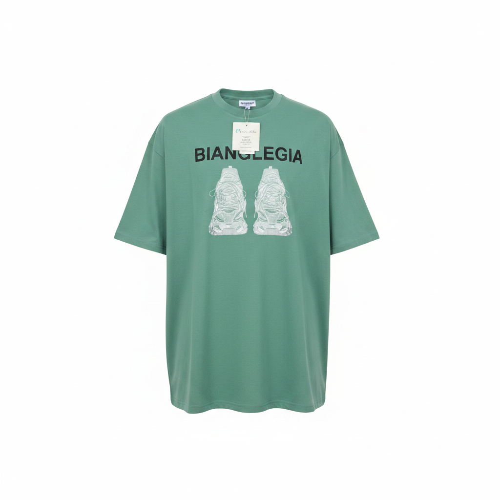 Mint Green Sneaker Graphic Oversized Tee – Ghost Mannequin