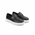 BOSSE Black Platform Slip-On Loafers UE-2617 – Catalog Shot