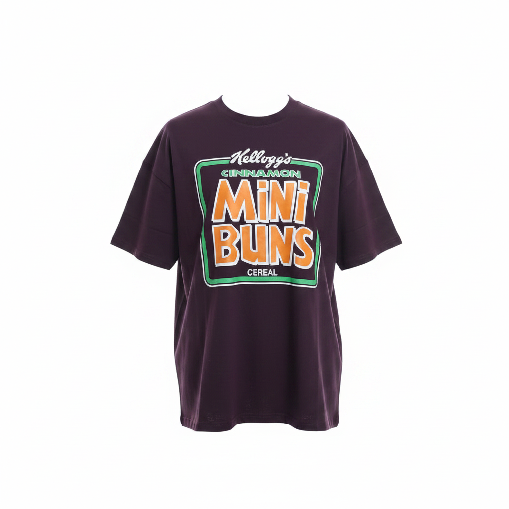 Burgundy Cereal Brand Graphic Short-Sleeved Shirt - Ghost Mannequin Front