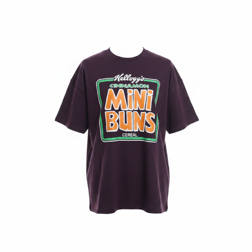 Burgundy Cereal Brand Graphic Short-Sleeved Shirt - Ghost Mannequin Front