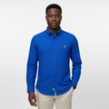 Nigerian adult male model wearing Royal Blue Oxford Long Sleeve Shirt – Front View