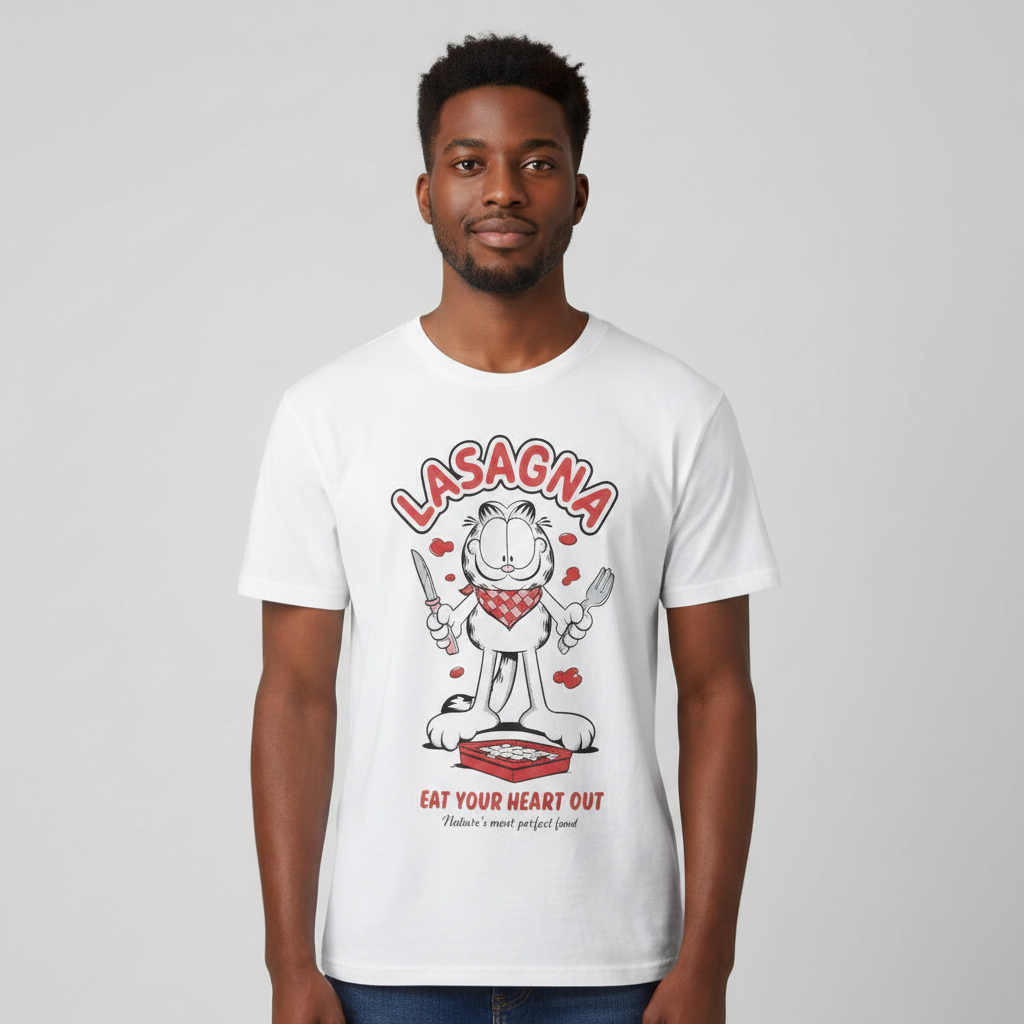 Lasagna Graphic Tee – Front Model