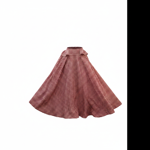 Ghost Mannequin – Red & Black Plaid Tartan Maxi Skirt