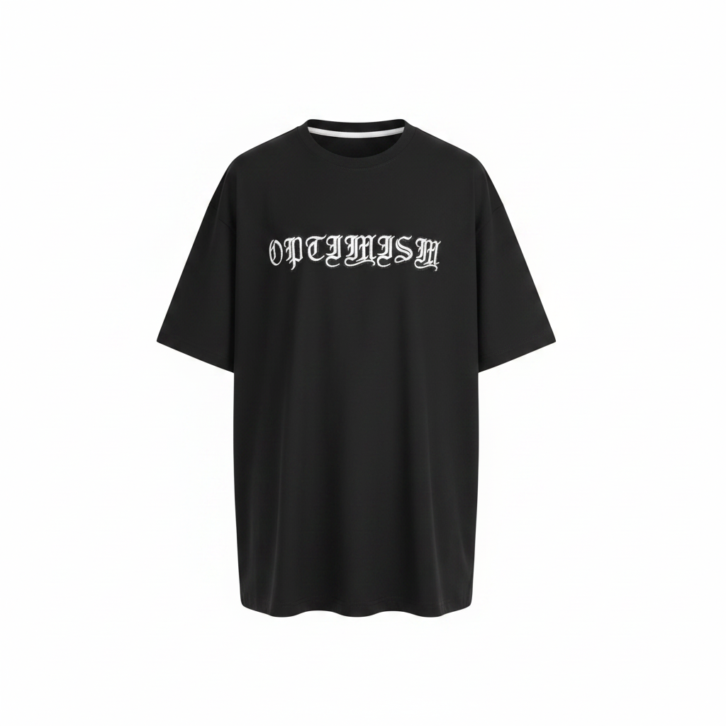 Black Embroidered Round Neck Short-Sleeved Shirt - Ghost Mannequin
