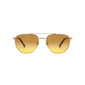 Ghost mannequin view — Geometric Pilot Sunglasses Gold Wire Double Bridge, front view
