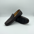 Men's Dark Brown Pebbled Leather Penny Loafers – Ghost Mannequin